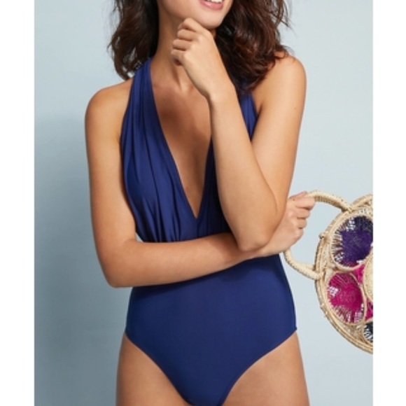 Anthropologie Other - New Anthropologie Allihop Plunge Suit Blue